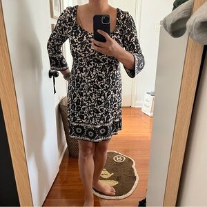 Bell sleeve printed dress DVF